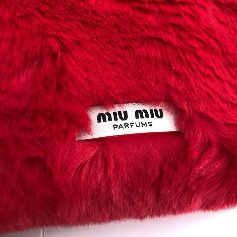 Miu Miu Red Fur Pouch With Box - image 5